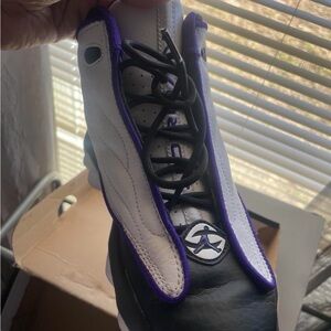 Jordan Kids Black, White & Purple Lace-Up Sneakers